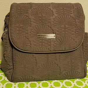Petunia Pickle Bottom embroidered gray diaper bag